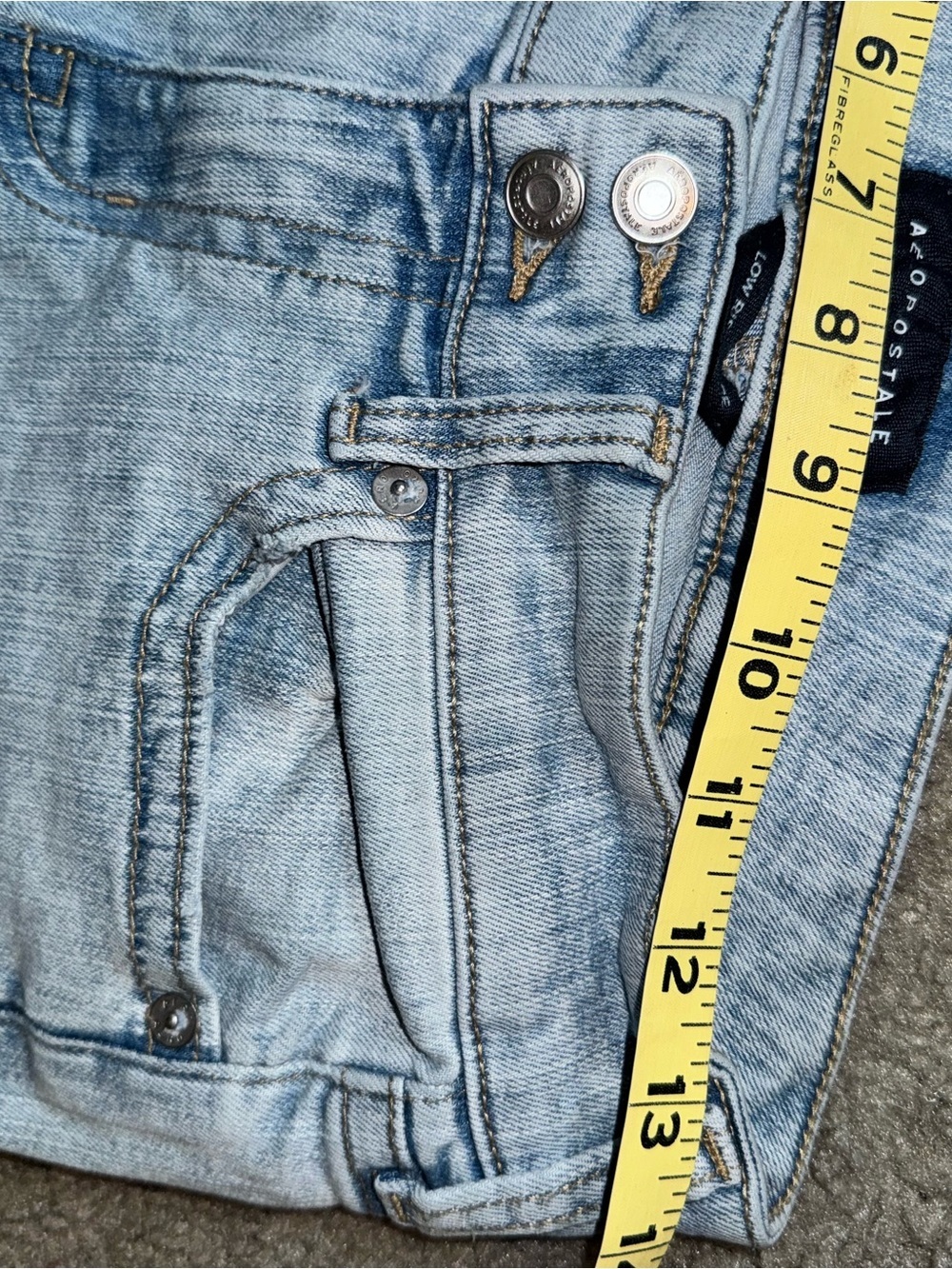 Aeropostale Light Blue low rise Flared Jeans Raw Hem (altered) 4 short - Picture 8 of 15